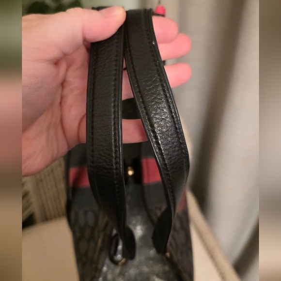 Coach Dempsey Carryall 4113 Signature C with Pink and Maroon Accents - Picture 7 of 8